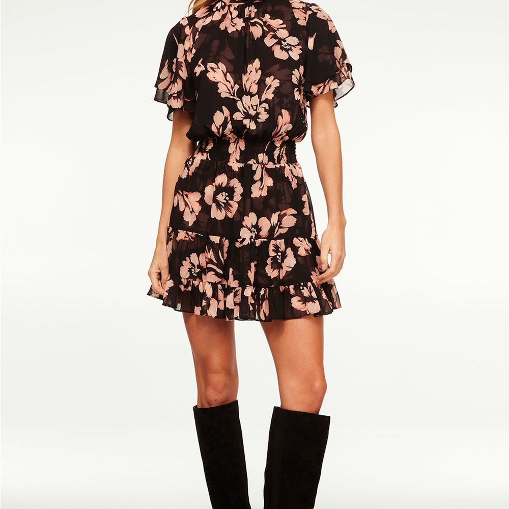 Floral Black and Pink Dress